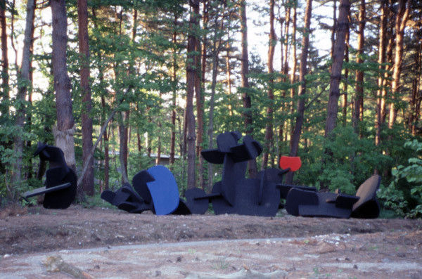 Ground Totems, 2002.  Installation in honor of the First Peoples of Japan. Aomori Art Centre. Aomori, Japan.