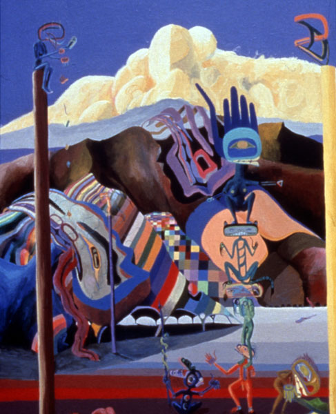 Throwing Their Culture Away,1988, 91.4 x 66cm, acrylic on canvas, Private collection.