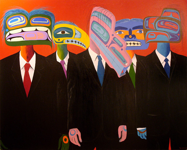 New Chiefs on the Land, 2006, 169 x 213 cm, Buschlen Mowatt Gallery, Vancouver, BC.