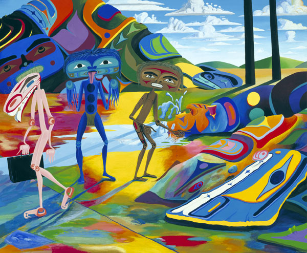 The Impending Nisga'a Deal Last Stand, Chump Change, 1996, 183 x 213 cm, acrylic on canvas, Vancouver Art Gallery Acquisition Fund, Vancouver, BC.