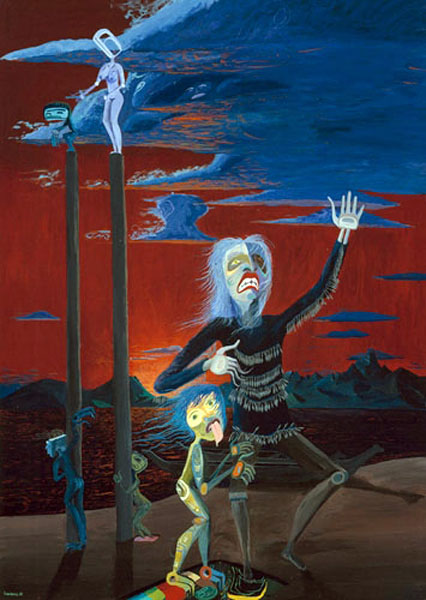 Shaman Dancing in the Sunset,1990, 106.7 x 76.2 cm, Vancouver Art Gallery Acquisition Fund, Vancouver, BC.
