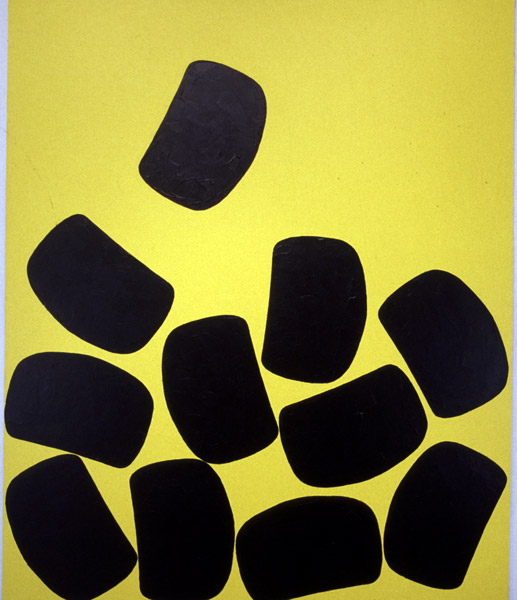 Solid Cement Indians, 1998, 213.3 x 164 cm, acrylic on canvas, Buschlen Mowatt Gallery, Vancouver, BC.