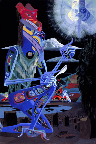 The Protector, 1990, 189 x 124 cm, acrylic on canvas, Vancouver Art Gallery Acquisition Fund, Vancouver, BC.