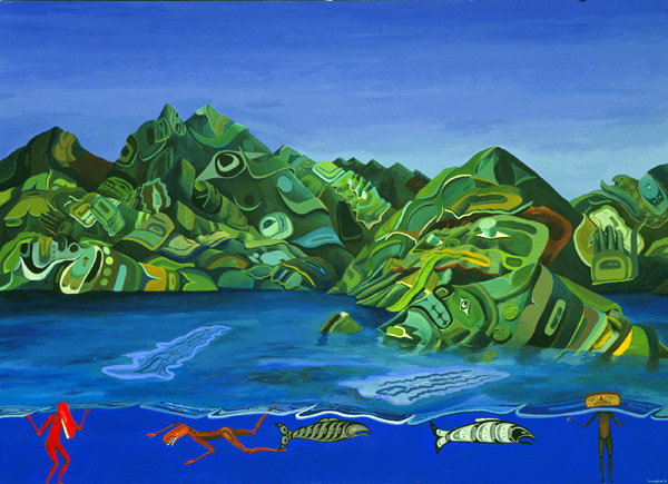 Usufruct, 1995, 141 x 194 cm, acrylic on canvas, Private collection.