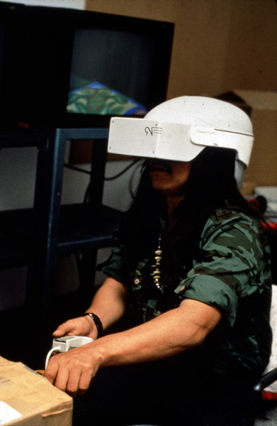 Artist at the Virtual Reality Laboratory, 1992, Banff Center for the Arts, Banff, Alberta.