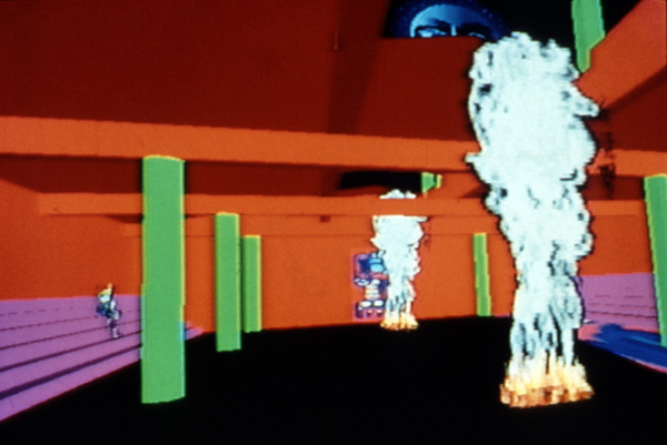 Inherent Rights, Vision Rights, 1992, frame grab of the fire in the longhouse.